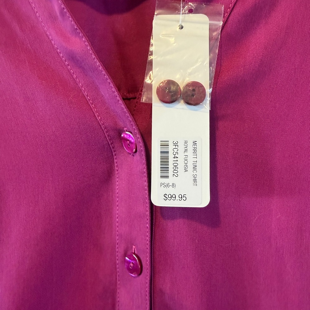 Soft Surroundings Purple Button-Front Blouse NWT - image 6